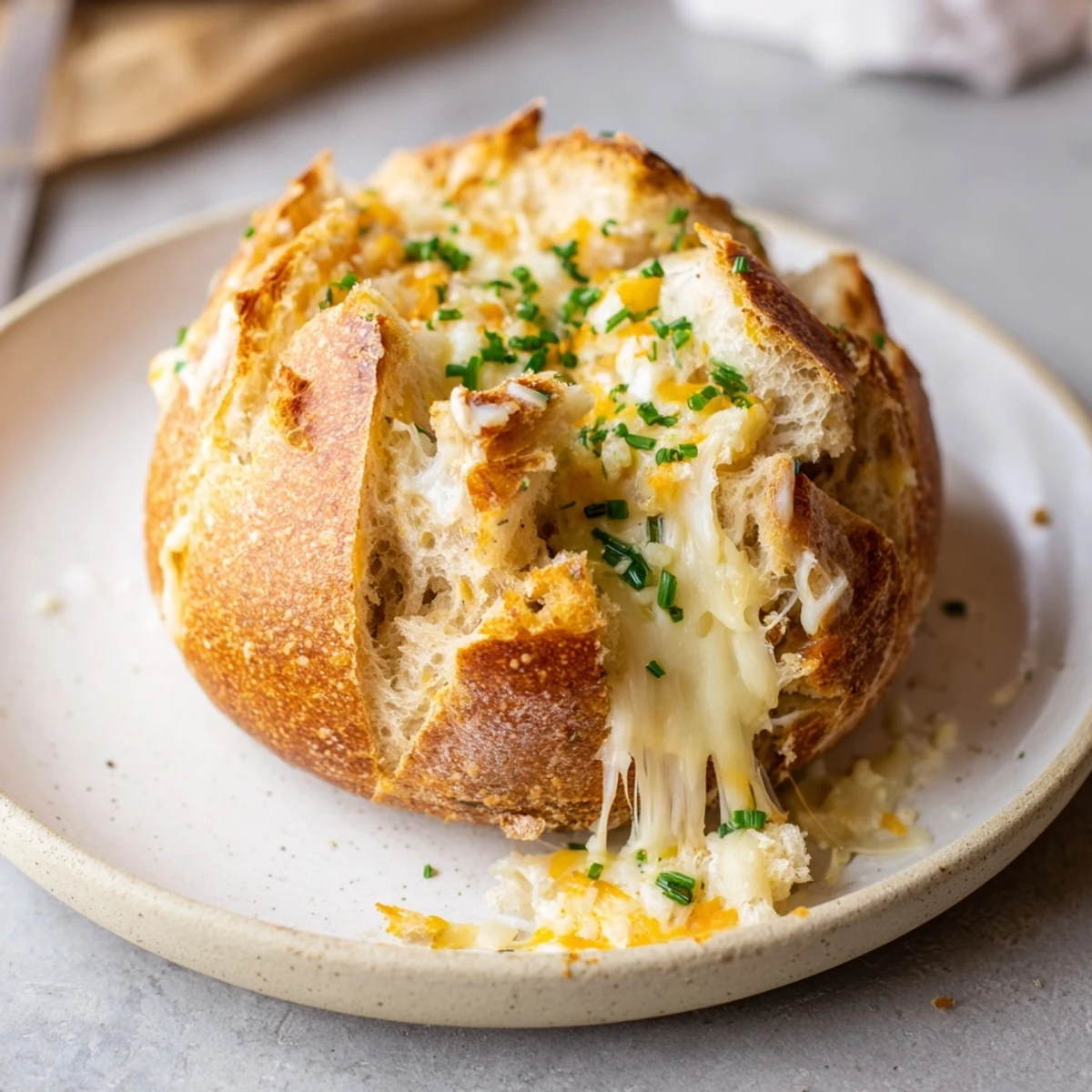 Golden, bubbly Cheesy Garlic Pull-Apart Bread: a warm, cheesy appetizer perfect for sharing with friends.