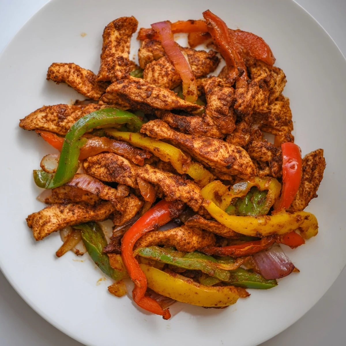 Sheet pan chicken fajitas bursting with color and flavor, featuring tender chicken and roasted vegetables.