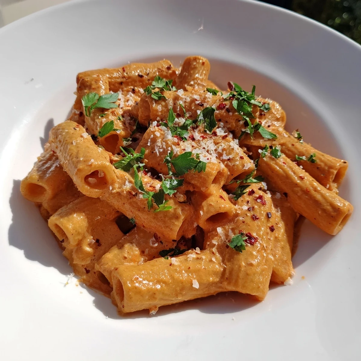 Tender rigatoni pasta bathed in a spicy tomato-vodka sauce, this Gigi Hadids-inspired dish is creamy and delicious.