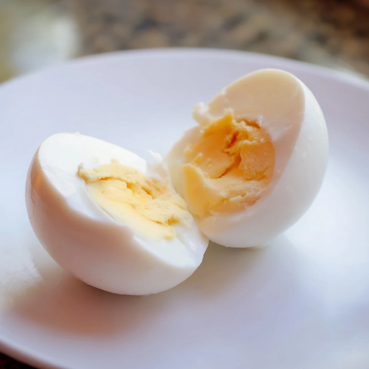 These Air Fryer Boiled Eggs have a speckled shell revealing a perfectly cooked interior; easy to peel.