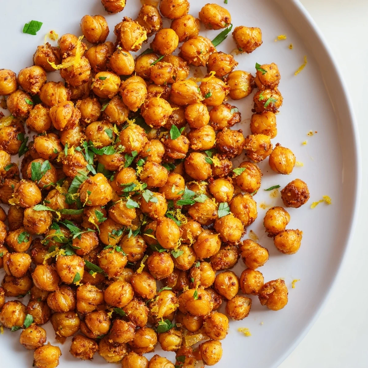 Oven-roasted to perfection, these savory Harissa Chickpea Roast morsels offer a delightful crunch and warmth.