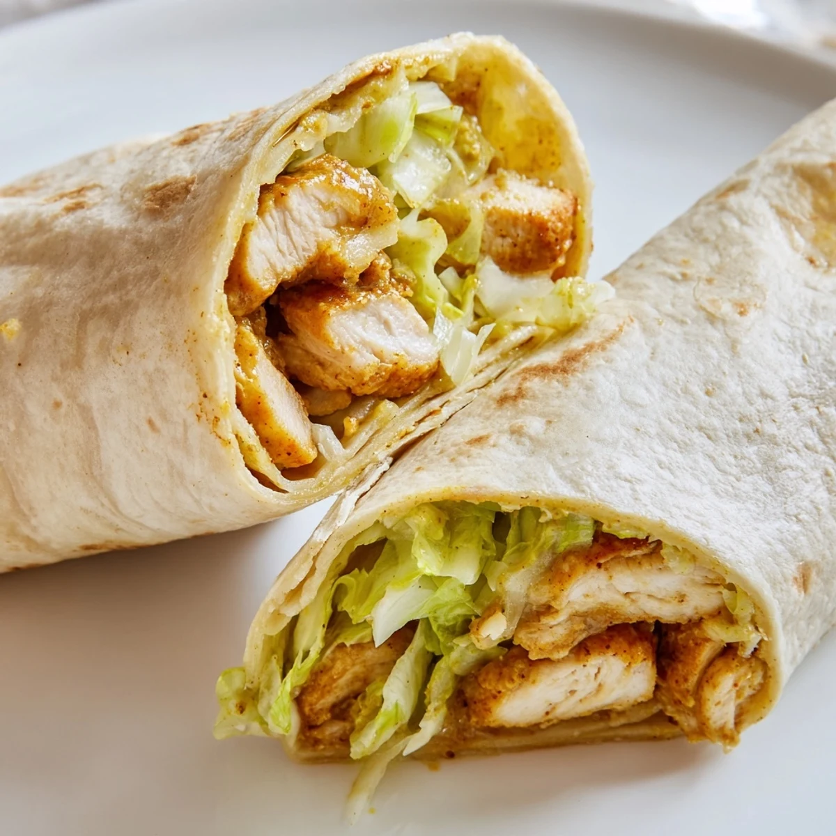 Golden-brown chicken tenders and crisp lettuce tucked inside a warm flour tortilla, drizzled with tangy honey-mustard dressing.