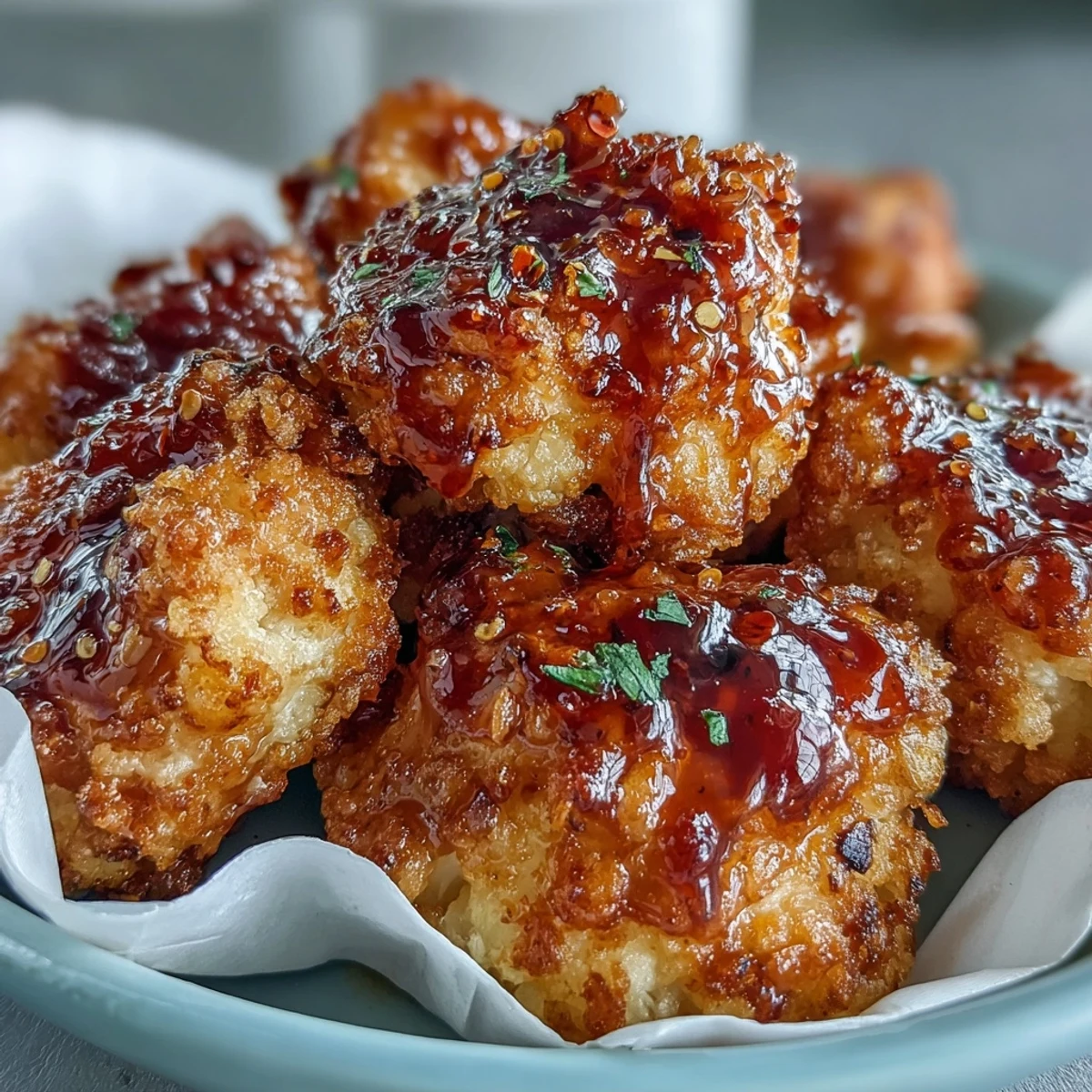 Golden panko-coated cauliflower bites, perfect as an easy vegetarian appetizer for game day.