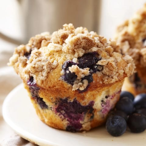 Fluffy Blueberry Muffins Streusel