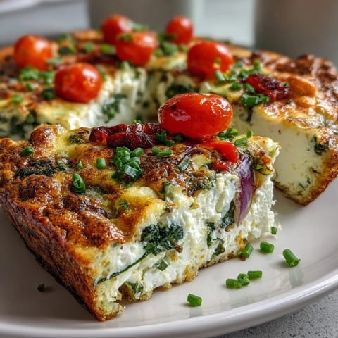 A close-up of High-Protein Sheet Pan Eggs, showcasing fluffy texture, diced zucchini, and spinach nestled within the baked egg mixture.