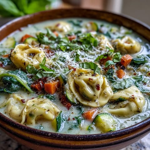 Creamy Vegetable Tortellini Soup