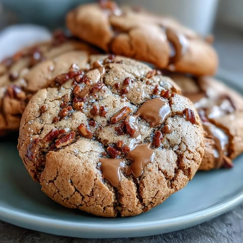 Golden-brown Hojicha and Brown Butter Cookies with crisp edges and chewy centers on a cooling rack.