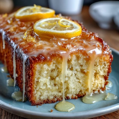 Moist Limoncello Pound Cake with lemon glaze, golden crust, and bright citrus aroma for a refreshing dessert.
