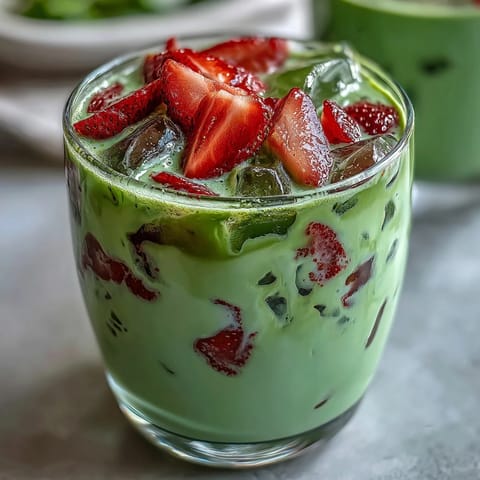 Strawberry Matcha Oat Latte