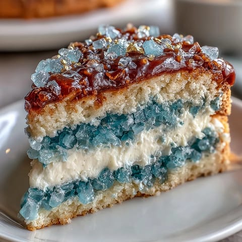 Graduation cake with teal and gold geode slice design, sparkling with edible sugar crystals and metallic accents, perfect for celebration.