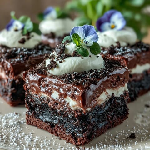 Mother's Day Flower Pot Brownies sparkle with edible flowers and Oreo dirt.