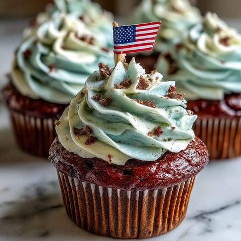 Star-Spangled Banner Cupcakes: vibrant red, white, and blue frosting ready for celebration.