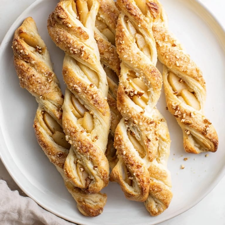 A close-up of golden brown Homemade Apple Turnovers, ready to eat, showing the bubbly pastry.