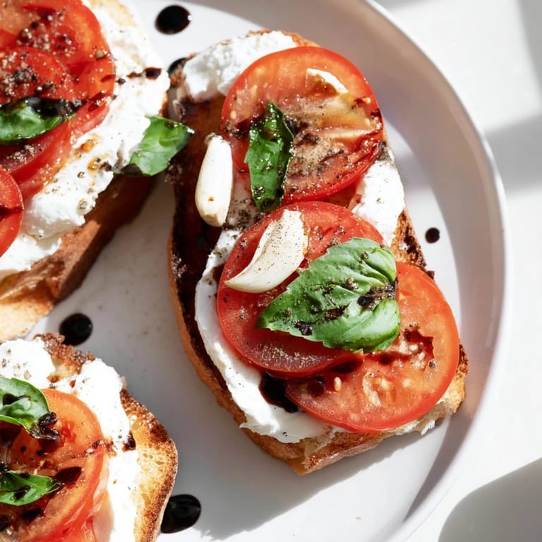 Enjoy the fresh flavors of Tomato Burrata Toast, showcasing the burst of juicy tomatoes with creamy burrata.