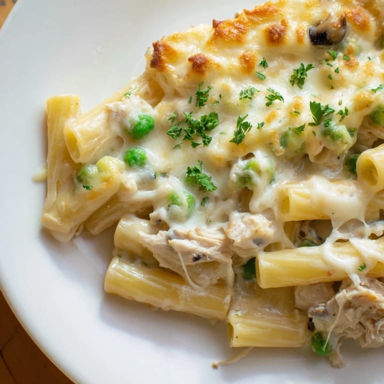 Imagine a vibrant, cheesy Slow Cooker Chicken Alfredo Pasta Bake, perfect for a cozy, family-style dinner tonight.
