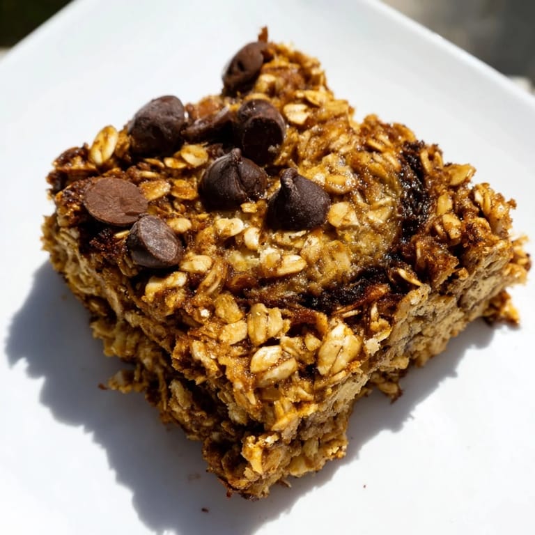 Warm, comforting Baked Oats That Taste Like Cake, perfect for breakfast with ripe banana flavor.