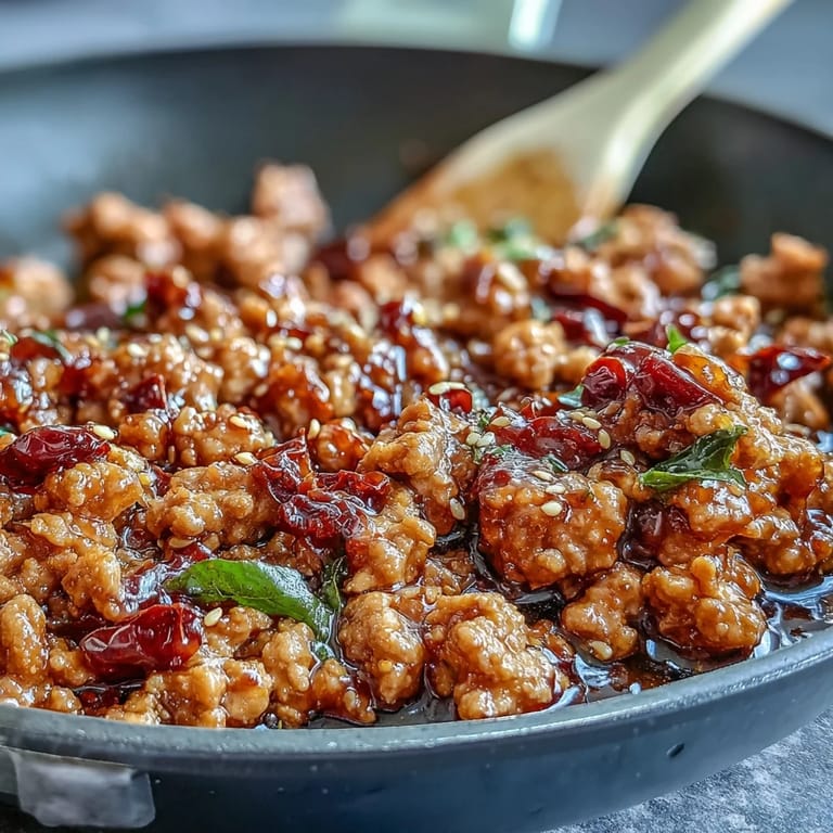 Tender Korean-Style Ground Turkey mixed with aromatic garlic and ginger, finished with sesame seeds, ready for a quick weeknight meal over rice.