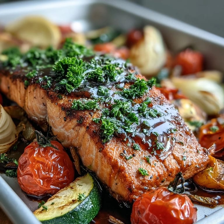 Enjoy this Sheet Pan Salmon and Veggies Bowl, a delicious, oven-roasted healthy dish.