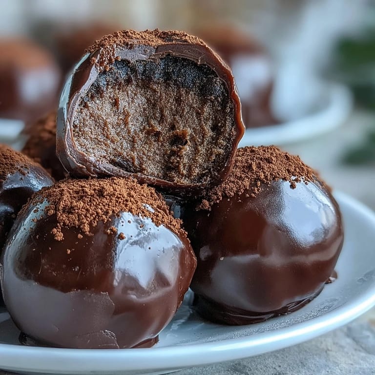 Small Hojicha Truffles coated in cocoa-hued matcha powder are arranged on parchment, highlighting their refined texture and Japanese-inspired dessert style for sharing.
