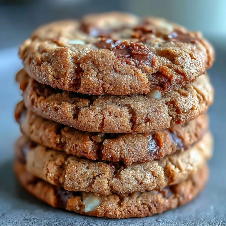 Freshly baked Brown Butter Hojicha & Earl Grey Cookies cooling on a baking sheet.