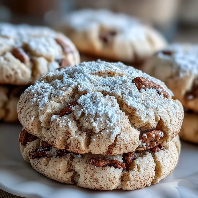 A hand reaches for a Hojicha Shortbread cookie, showcasing its rustic texture and rich, nutty roasted tea color.