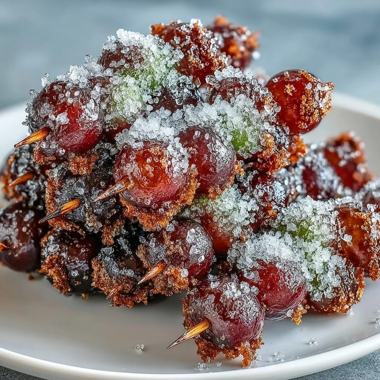 Sweet and tart frozen grapes rolled in bright lime sugar, perfect for hot days.