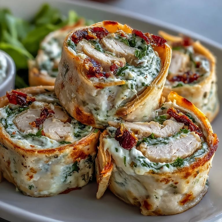 Soft tortilla roll-ups filled with turkey, spinach, and cheese, perfect for lunchboxes or gatherings.